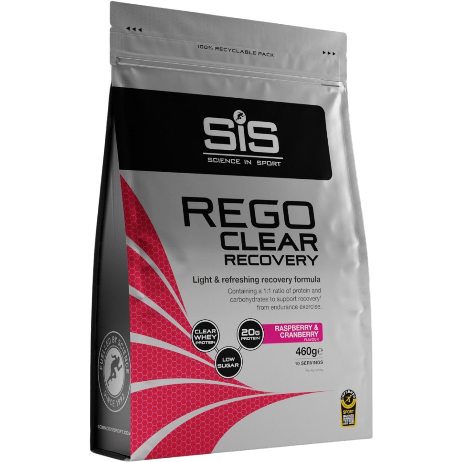 SIS Rego Clear Vadelma & Karpalo 460g Juomajauhe
