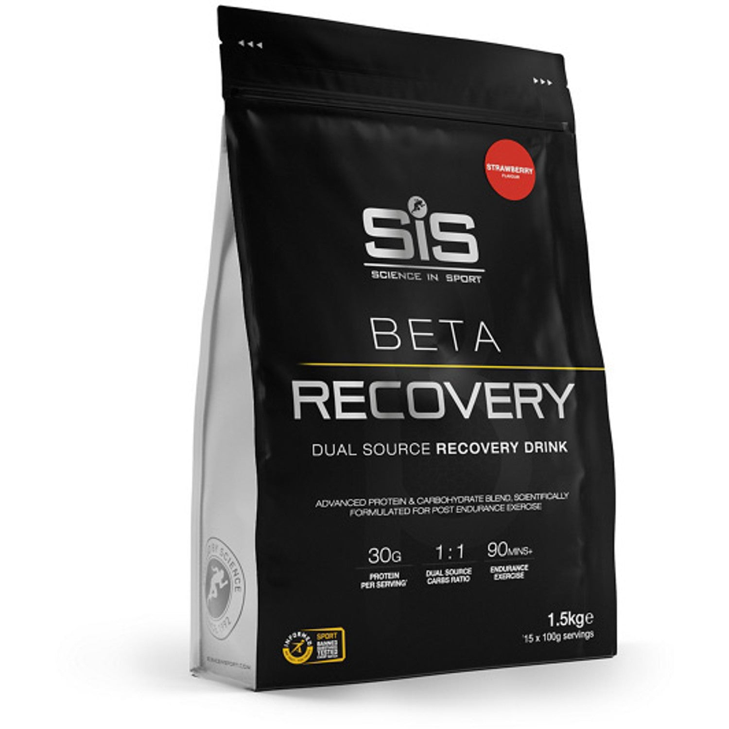 SIS Beta Fuel Recovery Mansikka Juomajauhe 1,5kg