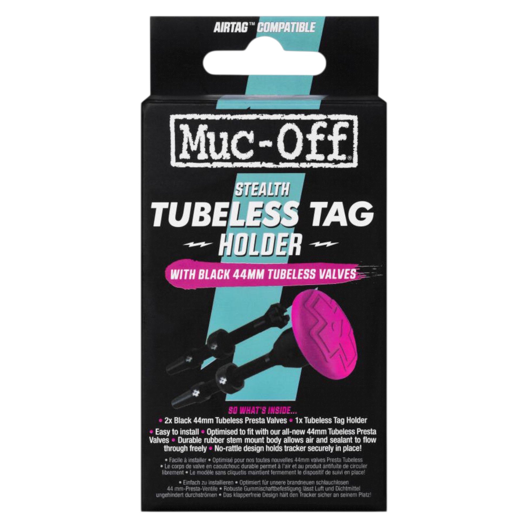 Muc-Off Tubeless Air Tag Pidike + Venttiilit
