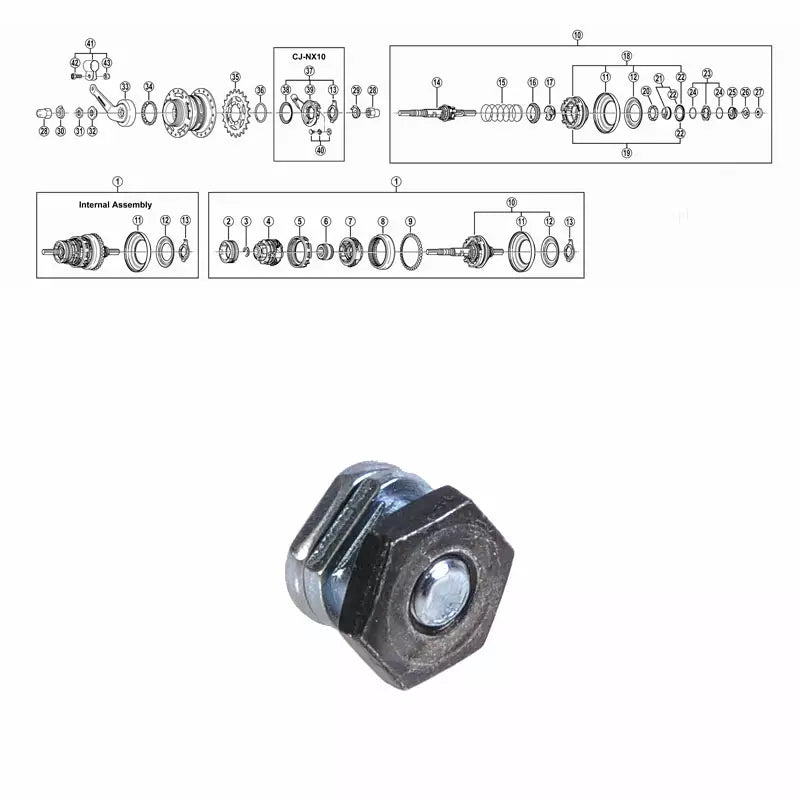 Shimano Nexus 7/8v Vaijerin Kiinnitysruuviyksikkö